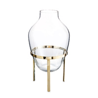 Vase large w brass stand