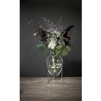 Vase large w matt brass stand