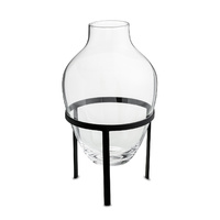 Vase large w matt black stand