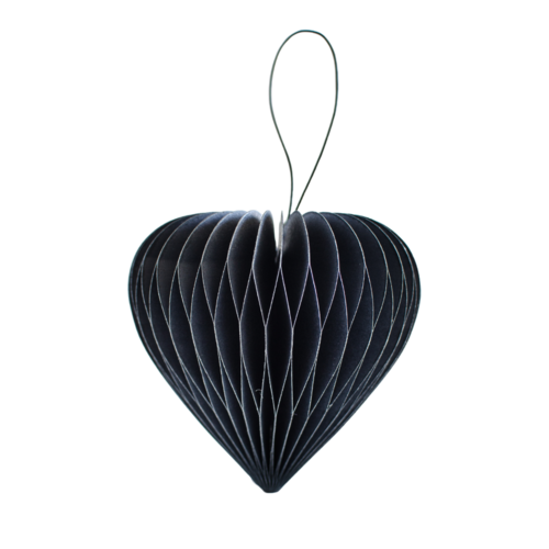 Midnight Haze Paper Heart Ornament H9cm