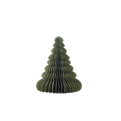 Tree Standing Ornament Olive Green with Silver Glitter Edge 15cm