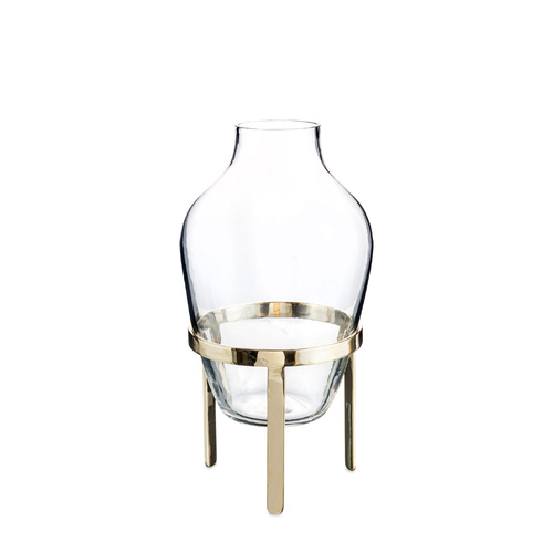 Adorn Vase small w solid brass stand