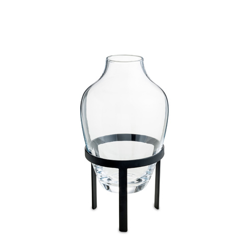 Adorn Vase small w matt black stand