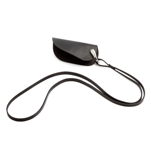 by Wirth Key Chain Key Wallet Long Strap - Black Leather