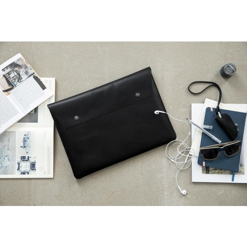 by Wirth Carry My Laptop Case - Black Leather