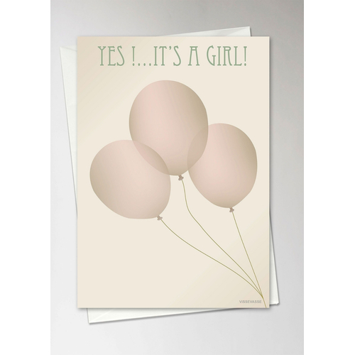 ViSSEVASSE Yes It's a Girl - Greeting card A6