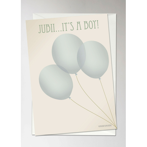 ViSSEVASSE Yes it's A Boy - Greeting card A6