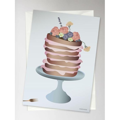 ViSSEVASSE Cake With Flowers - Greeting card A6