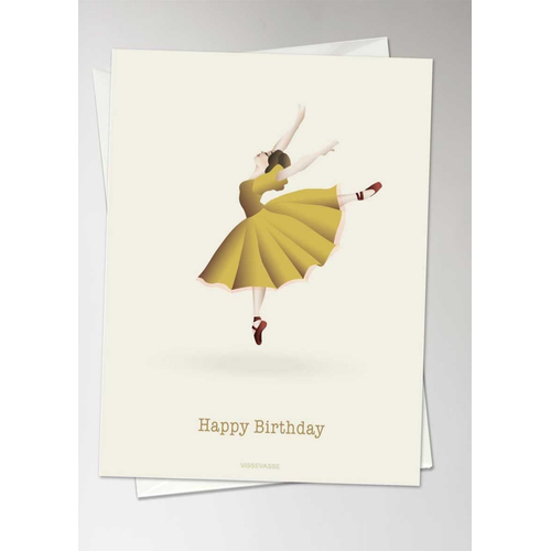ViSSEVASSE Happy Birthday Ballerina - Greeting Card A6